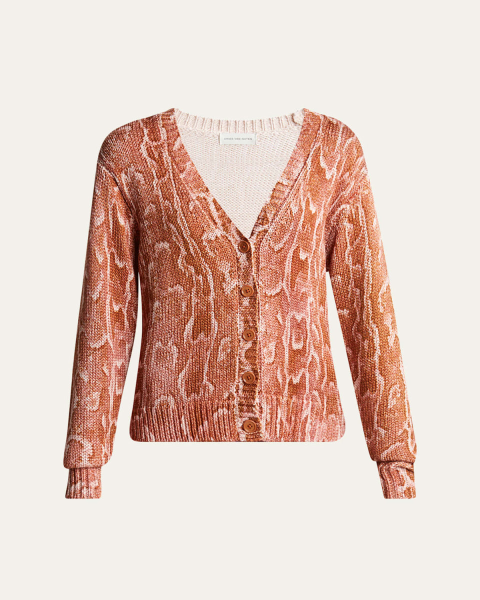 Toka Printed V-Neck Cardigan
